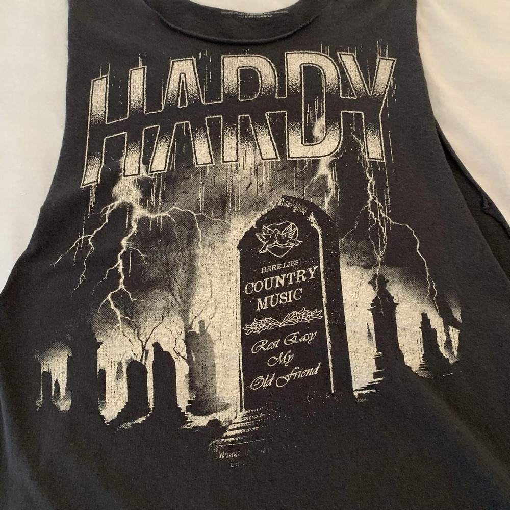 Hardy Shirt Mens Medium Black Country Music Graveyard Graphic Tank Tee T-Shirt